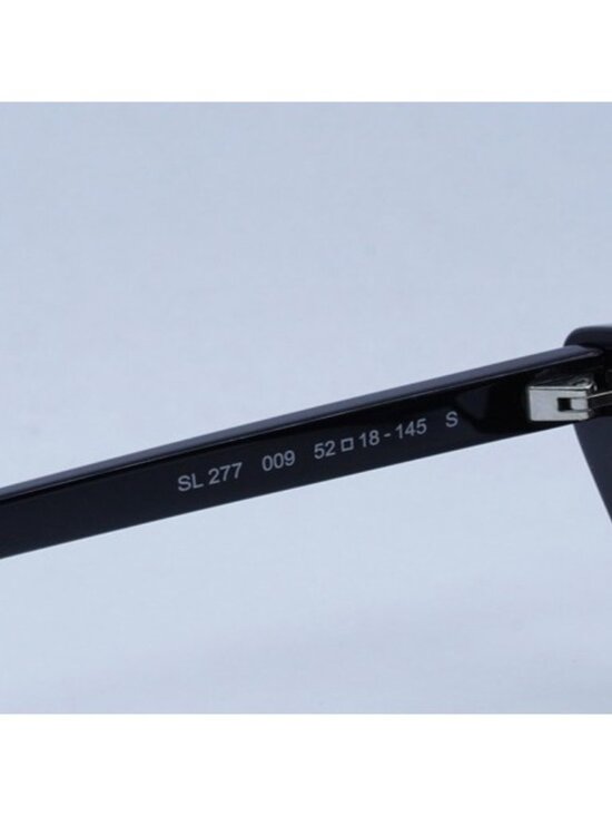 Saint Laurent SL277 009 Sunglasses Black Cat Eye Frame, Black Lenses